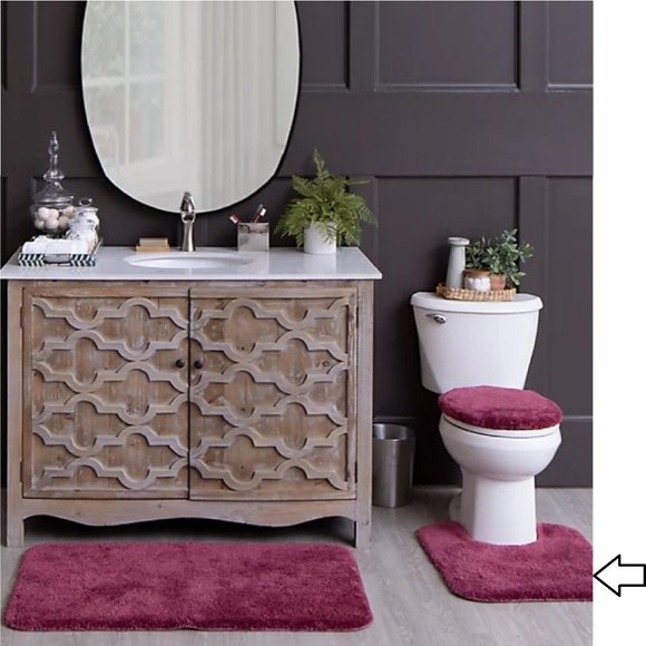 brand new Nestwell Performance Bathroom Toilet Contour Rug in Dry Rose color - Picture 1 of 3